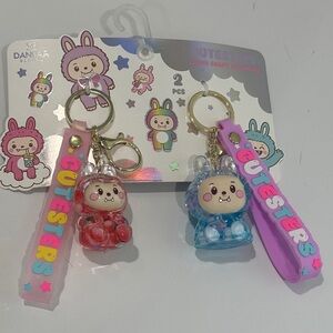 NWT Two Cutesters Liquid Shaky Keychains or can be used as bag charms - 2 Pack
